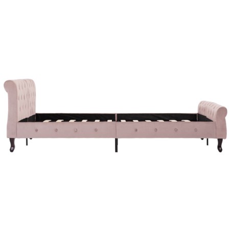 Cadre de lit sans matelas Rose Velours 140x200 cm