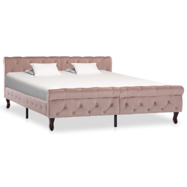 Cadre de lit sans matelas Rose Velours 160x200 cm