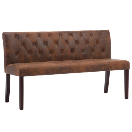 Banc 148,5 cm Marron Similicuir daim 2