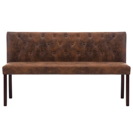 Banc 148,5 cm Marron Similicuir daim