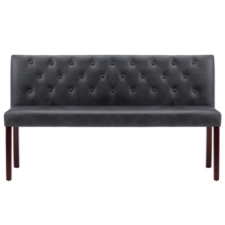 Banc 148,5 cm Gris Similicuir daim