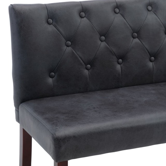 Banc 148,5 cm Gris Similicuir daim