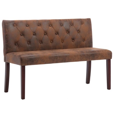 Banc 120 cm Marron Similicuir daim 2