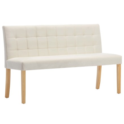 Banc 140 cm Crème Velours 2