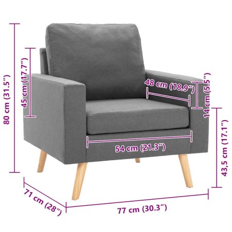 Fauteuil gris foncé tissu
