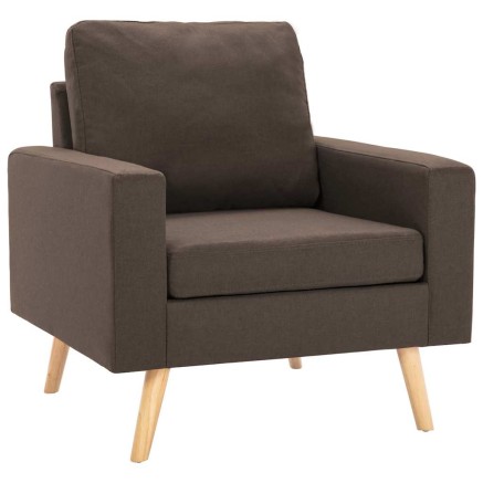 Fauteuil marron tissu 2