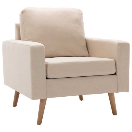 Fauteuil Crème Tissu 2