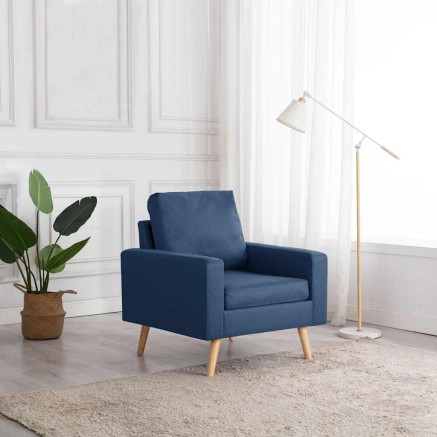 Fauteuil bleu tissu