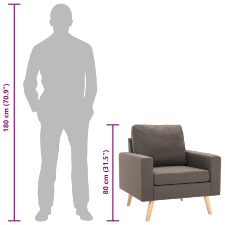 Fauteuil Taupe Tissu