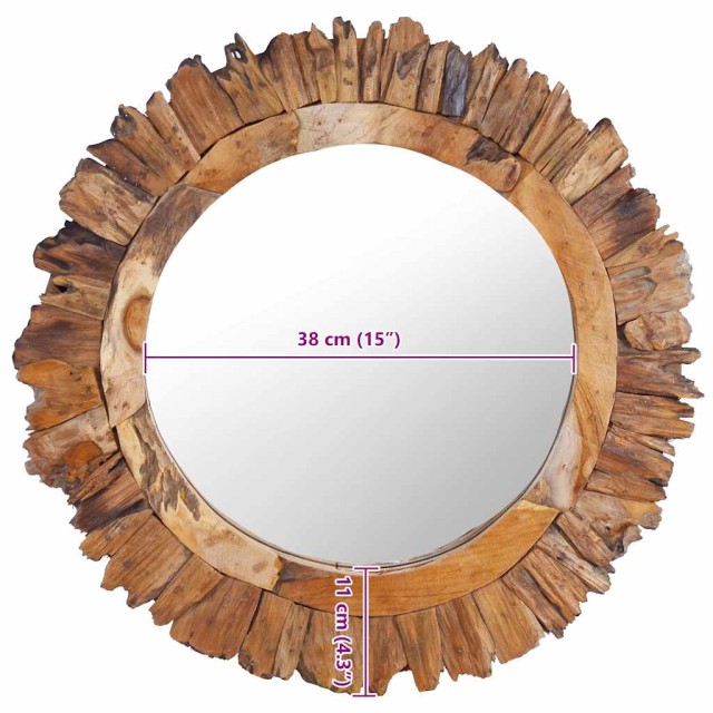 Miroir mural 60 cm Teck Rond