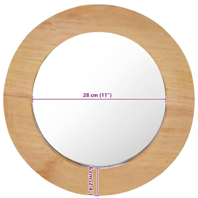 Miroir mural 40 cm Teck Rond