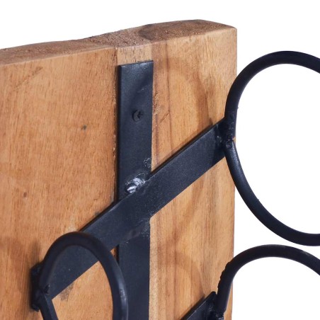 Casier à bouteilles pour 6 bouteilles 35x35x100 cm Teck massif