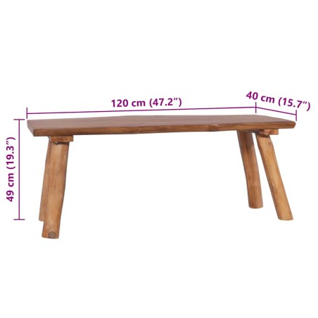 Banc de jardin 120 cm Bois de teck solide