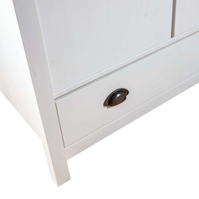 Garde-robe à 2 portes Hill Blanc 89x50x170cm Bois de pin solide