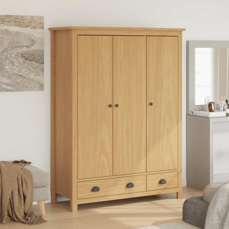 Garde-robe à 3 portes Hill 127x50x170 cm Pin solide