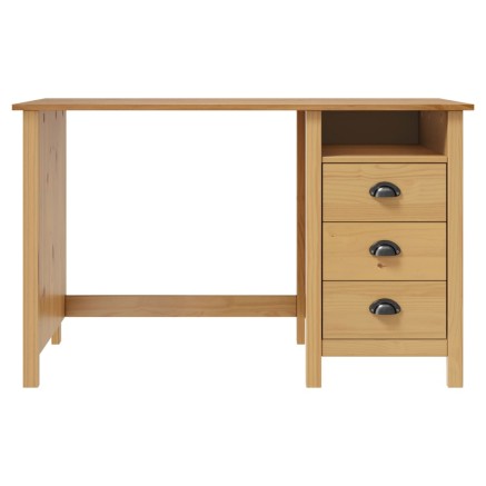 Bureau Hill avec 3 tiroirs 120x50x74 cm Pin solide 2