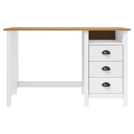 Bureau Hill avec 3 tiroirs 120x50x74 cm Pin solide 2