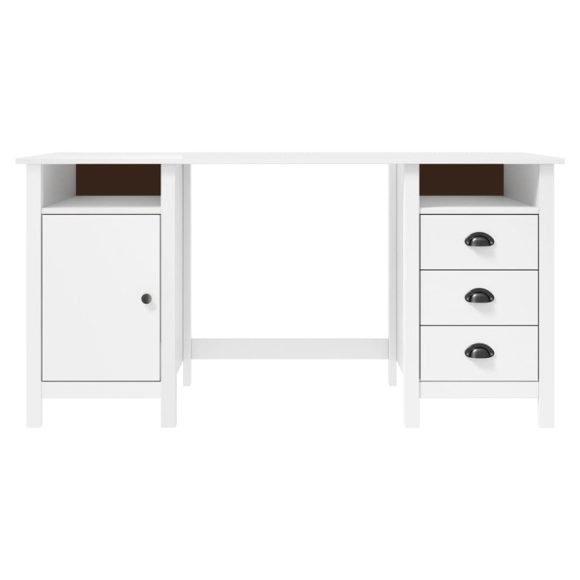 Bureau Hill Blanc 150x50x74 cm Bois de pin solide