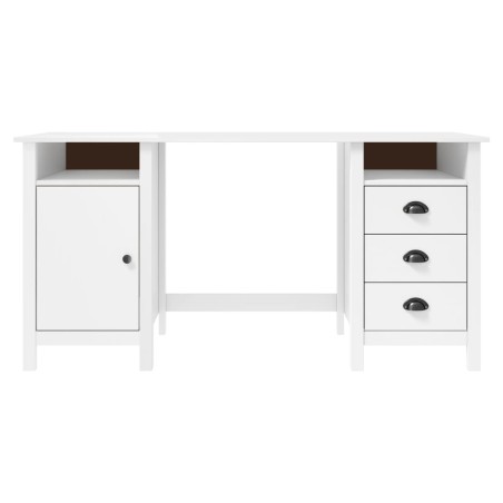Bureau Hill Blanc 150x50x74 cm Bois de pin solide