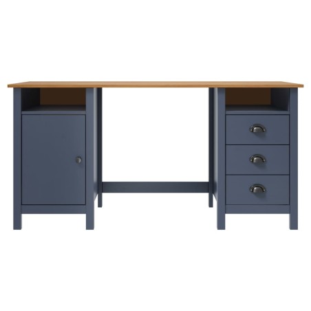 Bureau Hill Gris 150x50x74 cm Bois de pin solide