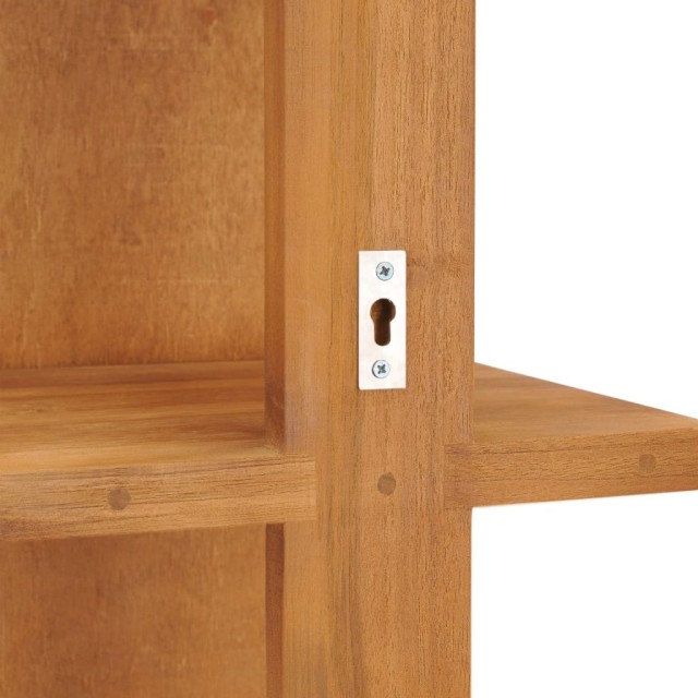 Miroir mural avec étagères 30x30x120 cm Bois de teck massif