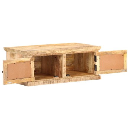 Table basse 90x50x35 cm Bois de manguier et canne naturelle 2
