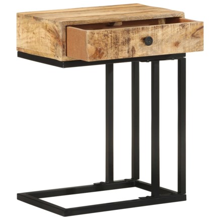 Table d'appoint en forme d'U 45x30x61cm Bois de manguier massif 2