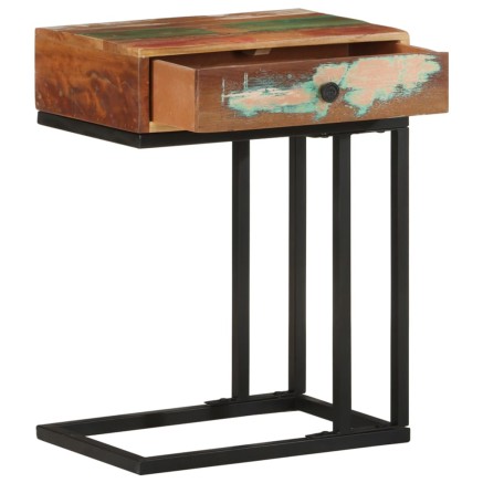 Table d'appoint en U 45x30x61 cm Bois de récupération massif 2