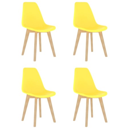 Chaises à manger lot de 4 jaune plastique