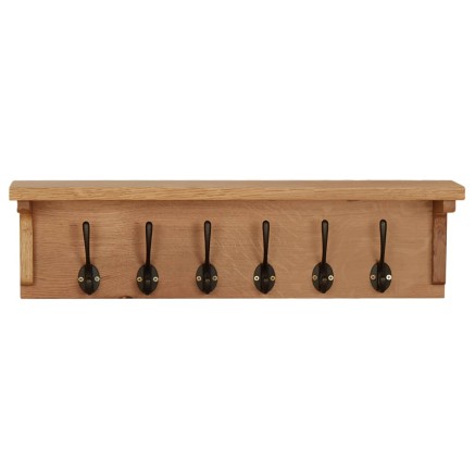 Porte-manteau 60x16x16 cm Bois de chêne massif 2