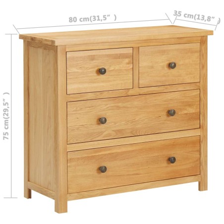 Commode 80x35x75 cm Bois de chêne massif