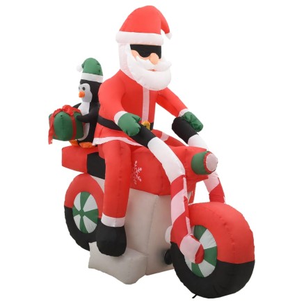 Père Noël gonflable sur moto LED IP44 160 cm 2