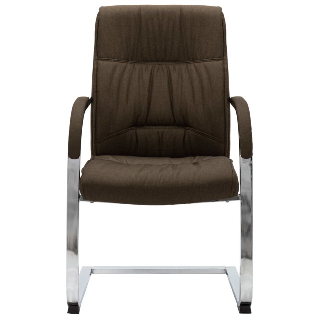 Chaise de bureau cantilever Marron Tissu