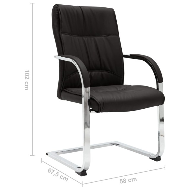 Chaise de bureau cantilever Noir Similicuir