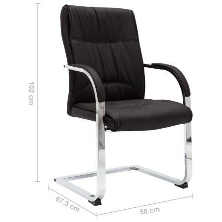 Chaise de bureau cantilever Noir Similicuir