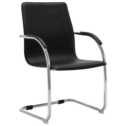 Chaise de bureau cantilever Noir Similicuir