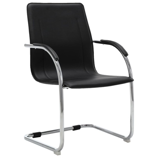 Chaise de bureau cantilever Noir Similicuir
