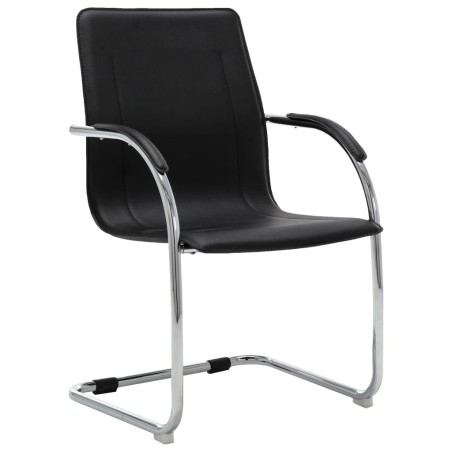 Chaise de bureau cantilever Noir Similicuir