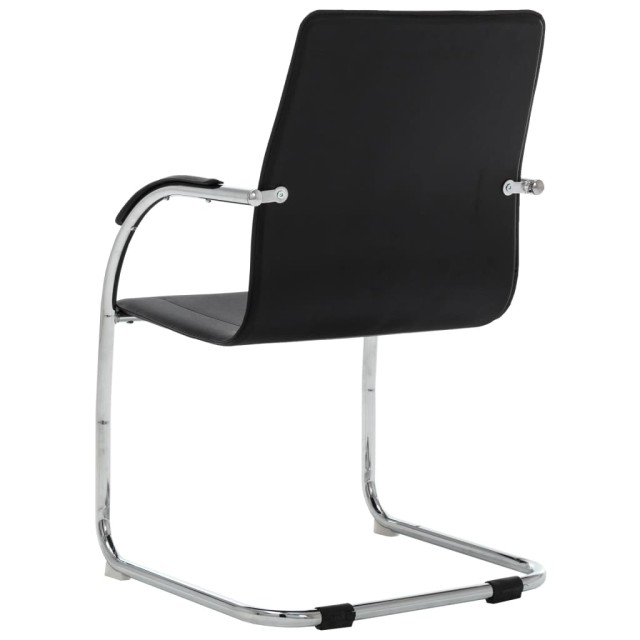Chaise de bureau cantilever Noir Similicuir