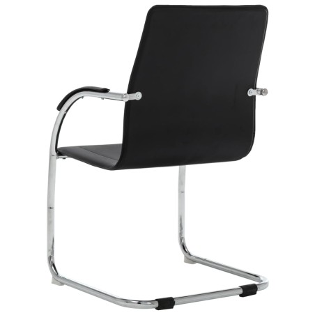 Chaise de bureau cantilever Noir Similicuir