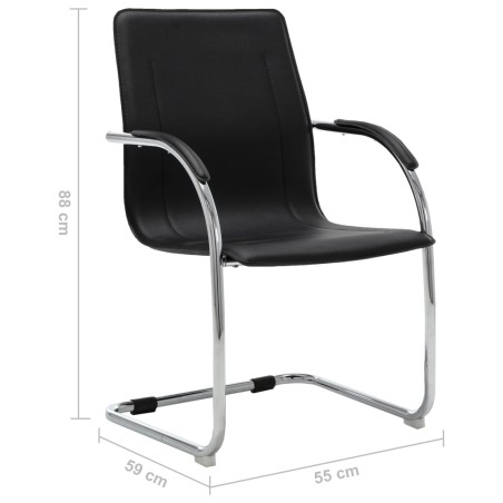 Chaise de bureau cantilever Noir Similicuir