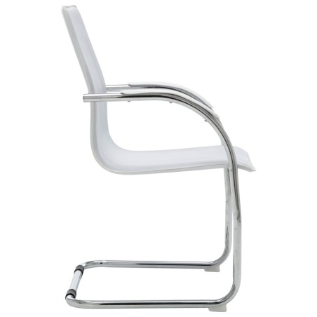Chaise de bureau cantilever Blanc Similicuir