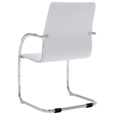 Chaise de bureau cantilever Blanc Similicuir