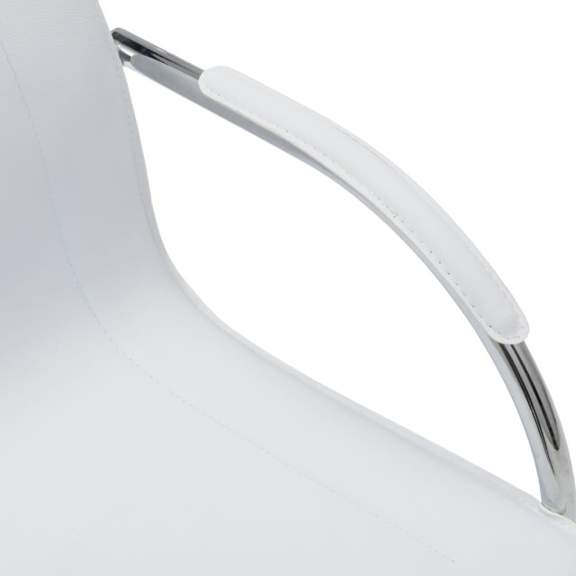 Chaise de bureau cantilever Blanc Similicuir