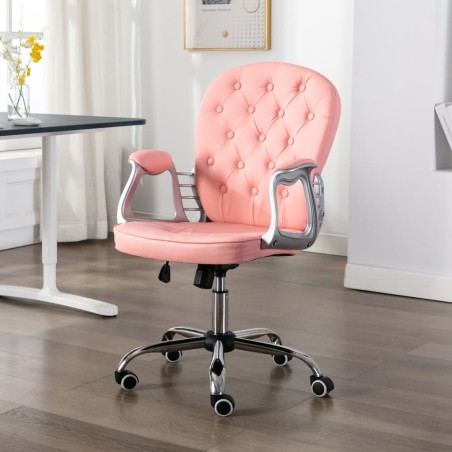Chaise de bureau pivotante Rose Similicuir