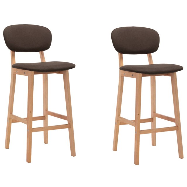 Tabourets de bar lot de 2 marron tissu