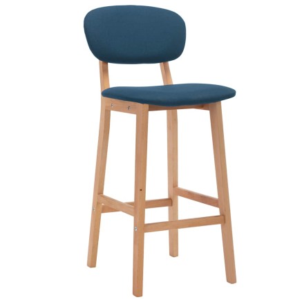 Tabourets de bar lot de 2 bleu tissu 2