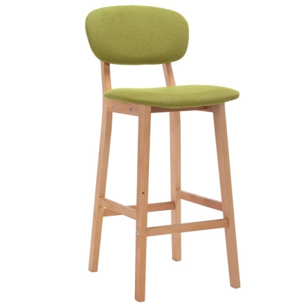 Tabourets de bar lot de 2 vert tissu 2