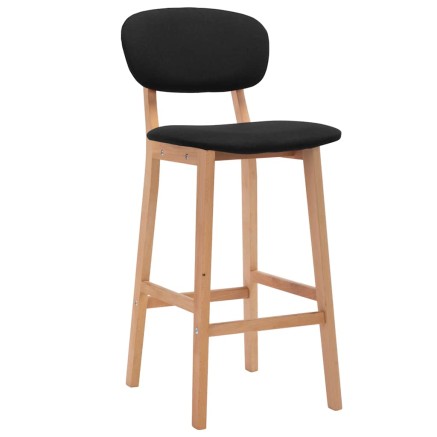 Tabourets de bar lot de 2 noir tissu 2