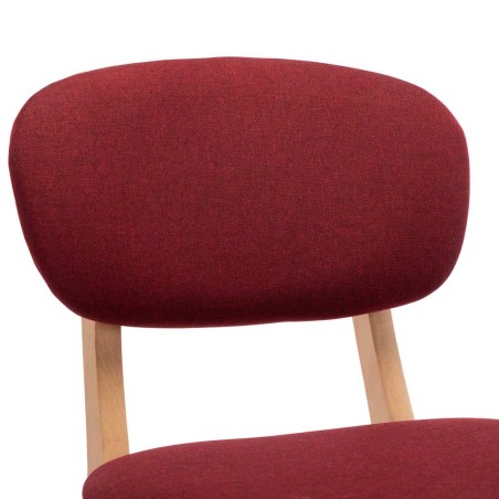 Tabourets de bar lot de 2 rouge bordeaux tissu